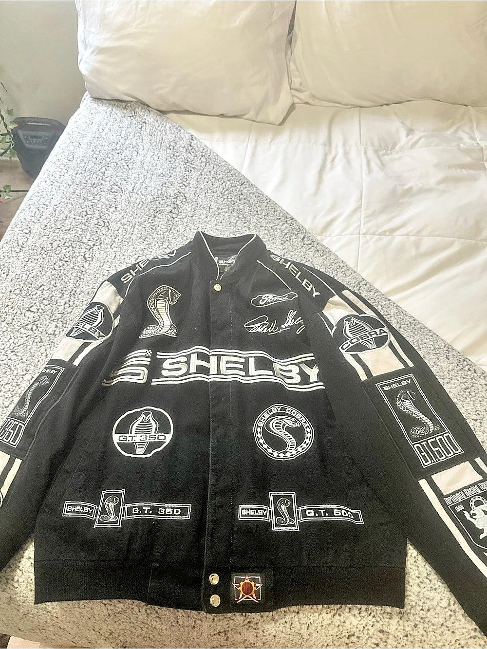 Shelby Cobra Graphic Bomber Jacket in Black & White Like New